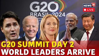 LIVE  G20 Summit 2024  G20 Modi  G20 Brazil  G20 World Leaders Arrive  Rio de Janeiro  N18G [upl. by Ennaus]