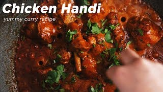 Yummy Chicken Handi Dinner  Lunch Recipe [upl. by Ymmat]