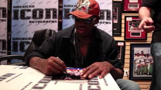 Dennis Rodman Public Autograph Signing at American Icon Autographs on May 27 2011 [upl. by Atirabrab199]