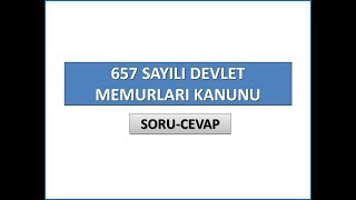 2019 EKYS 657 SAYILI DEVLET MEMURLARI KANUNU  50 SORUCEVAP [upl. by Arias]