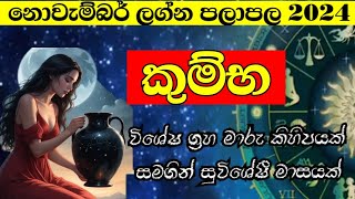 නොවැම්බර් ලග්න පලාපල 2024  November Horoscope 2024  Lagna Palapala 2024 November Kumbha Lagnaya [upl. by Drucie]