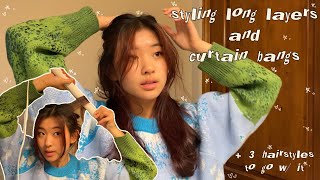 How To Cut Long Curtain Bangs At Home [upl. by Sitof]