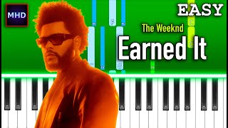 The Weeknd  Earned It  Piano Tutorial EASY from Fifty Shades Of Grey [upl. by Lose]