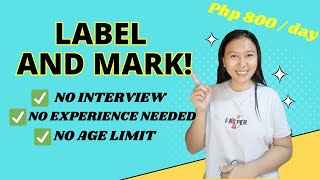 TRAINING WITH SALARY UP to Php 800day LABELING AND MARKING JOB  Sincerely Cath [upl. by Okoy]