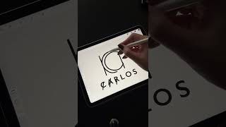 carlos  Procreate Logo Design 💫 logodesign designprocess adobeillustrator procreate [upl. by Ahsatam105]