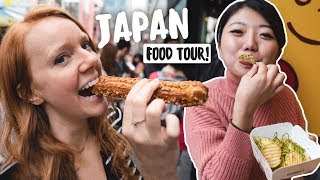 JAPANESE STREET FOOD TOUR With CupofTJ Harajuku  Tokyo Japan [upl. by Notrab]