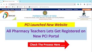 Faculty Registration Process  New PCI Website [upl. by Sigismond]