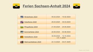 Ferien SachsenAnhalt 2024 [upl. by Alaham874]