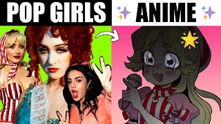 MAKING ICONIC SINGERS MAGICAL GIRLS  Charli xcx Sabrina Carpenter  more [upl. by Leola]