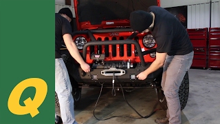 Fishbone Offroad Front Winch Bumper with Full Grille Guard for Jeep Wrangler JK Install [upl. by Akelam]