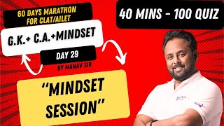 DAY 2960 quotMindset Sessionquot megagk manavsir clatcoaching mindset motivation [upl. by Auston]