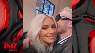 Kim Kardashian and Pete Davidson Share a Kiss with Matching Bleached Hair  TMZ TV [upl. by Anihcak]