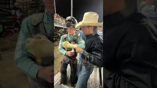 A look behind the chutes at Xtreme Bulls cowboy rodeo bullriding rodeotime [upl. by Nagiam]