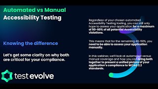 Automated vs Manual Accessibility Testing  Knowing the Difference [upl. by Onairam274]