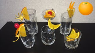 Very simple cocktail decoration orange edition ／ 超簡単♪ カクテル・デコレーションオレンジ編 [upl. by Yelahs]