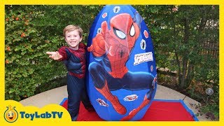 Giant Egg Surprise Opening Huge Surprise Egg with Toys and Silly String Fun Family Video for Kids [upl. by Neil]