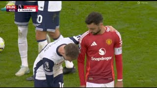 Cartão vermelho de Bruno Fernandes Manchester United vs Tottenham 02 Gols e destaques estendidos [upl. by Arymat242]