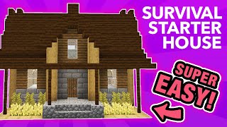 Minecraft  How to Build a Small Starter House Building Tutorial [upl. by Noletta231]