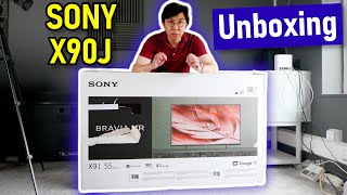 Sony X90J 4K HDR TV Unboxing Setup amp Picture Settings [upl. by Lia]