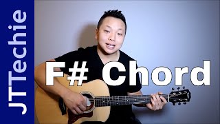 How to Play F Chord on Acoustic Guitar  F Sharp Chord [upl. by Dal]