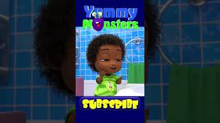 Tooth Brushing Song 🦷Yummy Monsters Baby song and Nursery Rhymes  Kids Songs [upl. by Orthman]