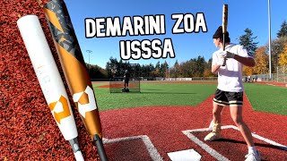 2022 DeMarini ZOA vs DeMarini CF  USSSA Baseball Bat Review [upl. by Amersham]