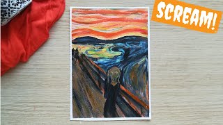 Acrylic Painting Tutorial  Recreating quotThe Screamquot by Edvard Munch StepbyStep [upl. by Illoh134]