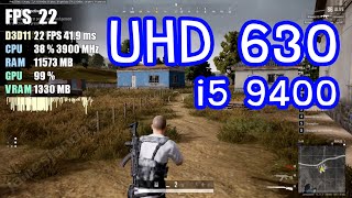 PUBG on UHD 630 I5 9400 768p 720p Very Low [upl. by Hachmann]