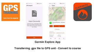 Transferring gpx file to GPS using Garmin Explore app [upl. by Cassius]