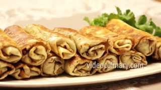 Savory Crepes with Mushroom Filling Recipe  VideoCulinary [upl. by Neyu]