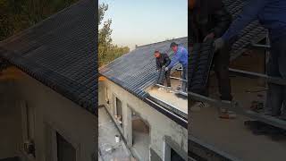 Fixing process of roof tiles Good tools and machinery make work easy [upl. by Marguerita]