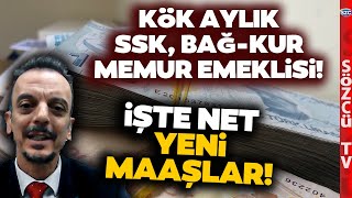 SGK Uzmanı Emeklilerin Net Zamlı Maaşını Hesapladı Kök Aylık SSK BağKur Memur Emeklisi [upl. by Arlene282]