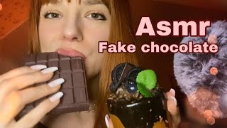 ASMR  fake chocolate and cake eating sounds [upl. by Eveivaneg214]