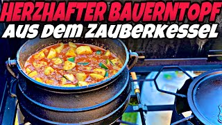 Herzhafter Bauerntopf aus dem Zauberkessel  Dutch Oven Rezepte [upl. by Hanimay557]