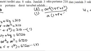 2Matematika Wajib Barisan deret Geometri jumlah 3 suku pertama dan tiga suku terakhir diketahui [upl. by Arica942]