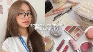 ౨ৎ SCHOOL MORNING ROUTINE 🖇️  grwm makeup realistic productive outfit amp life update 📓 [upl. by Abernathy744]