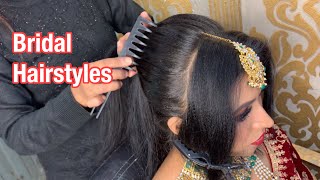 Wedding hairstyles for bridal  less time mai kaise karen bridal hairstyles [upl. by Caitlin402]