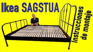 Ikea SAGSTUA Armazón de cama Instrucciones de montaje [upl. by Alverta]