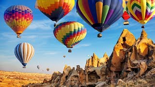 4KAmazing Hot Balloon Rides Over Beautiful Place and Cappadocia Turkey [upl. by Loredo]