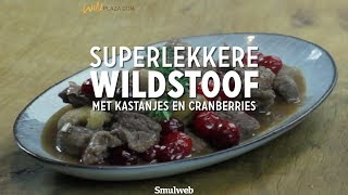 Wildstoof met kastanjes en cranberries  Kerstrecept [upl. by Jeffry]