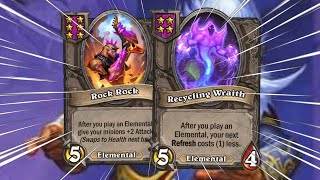 EVERY ELEMENTAL IS CHEAP  Hearthstone Battlegrounds [upl. by Nelia]