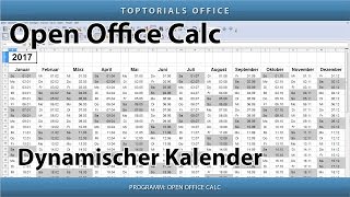 Dynamischen Kalender erstellen  Download OpenOffice Calc [upl. by Follansbee]