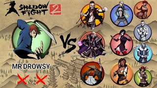 SHADOW FIGHT 2  Mr Drowsy 😉 VS All SENSI enemies 😈🔥Hard Challenge [upl. by Carnahan343]