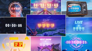 Every Event Countdown in Fortnite Chapter 1 Season 4  Chapter 5 Season 1 [upl. by Anirhtak]