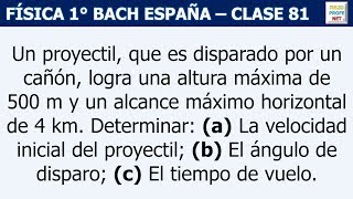 81 MOVIMIENTO DE PROYECTILES Ejercicio 2 [upl. by Ahsiekar]