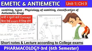 Emetics amp Antiemetics Drugs Physiology of Vomiting Classification  Ch8 Unit1 PharmacologyIII [upl. by Ecela]