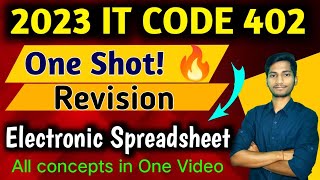 Electronic Spreadsheet One Shot video  class 10 Information technology code 402 [upl. by Spense625]