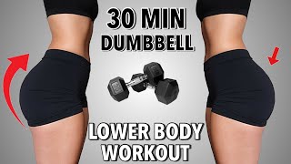 30 MIN KILLER BOOTY amp LEGS WORKOUT WITH DUMBBELLS  Lower Body Workout at home  Summer Shred Day 6 [upl. by Tingley]