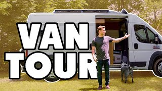 Dude Lives Full Time In A Van With His Dog and Cat  Shower Solar amp Bathroom in a ProMaster [upl. by Walrath]