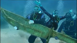 Scuba Divers Find GIANT KNIFE Deep Sea Diving [upl. by Wassyngton]